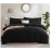 Washed Cotton Duvet Cover Set Black Bedding Sets for Hotel Bedroom Brushed Quilt Cover Pillowcase Flat Sheet Fashion Bed Linen