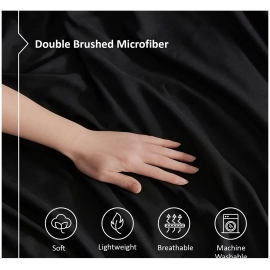 Washed Cotton Duvet Cover Set Black Bedding Sets for Hotel Bedroom Brushed Quilt Cover Pillowcase Flat Sheet Fashion Bed Linen