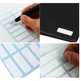 168Pcs 12Sheets/pack 13x38mm Paper Self Adhesive Sticky White Label Name Stickers Blank Note Label Bar DIY Stationery Sticker