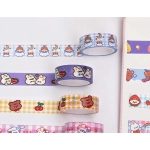 Mini Colored Cartoon Mini 1 Roll Kids Stickers Sticker Durable 8 Styles Stationery Stickers Pocket Bear Paper Glue Stationery