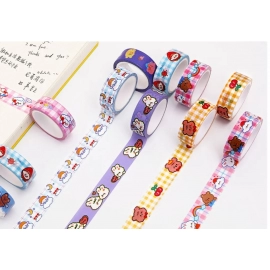Mini Colored Cartoon Mini 1 Roll Kids Stickers Sticker Durable 8 Styles Stationery Stickers Pocket Bear Paper Glue Stationery