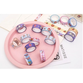 Mini Colored Cartoon Mini 1 Roll Kids Stickers Sticker Durable 8 Styles Stationery Stickers Pocket Bear Paper Glue Stationery